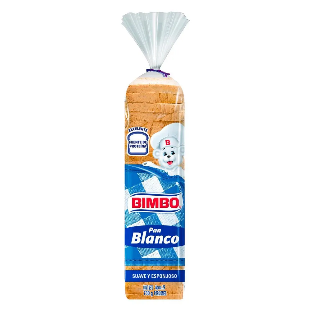 Pan Tajado Bimbo Blanco Suave y Esponjoso 730 g